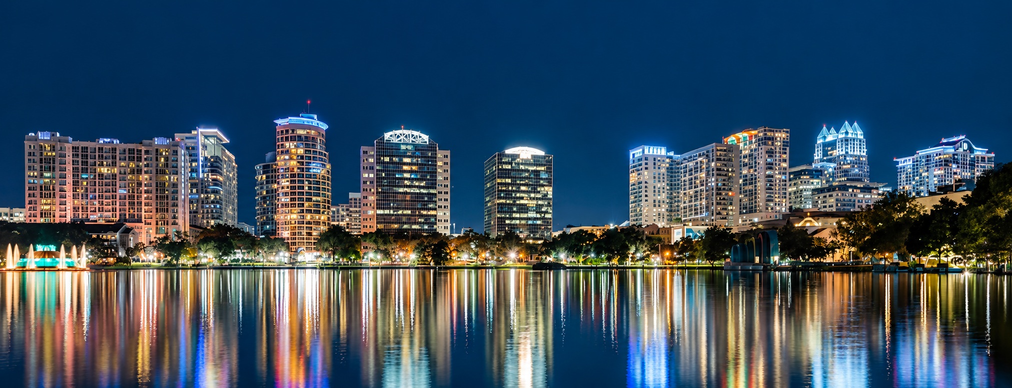 City skyline at night