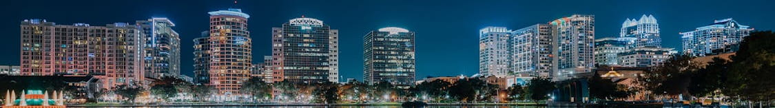 City skyline at night